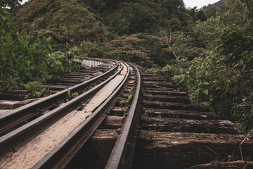 Fototapeta na wymiar Amaga, Antioquia / Colombia. March 31, 2019. Old railway road of Antioquia, Colombia