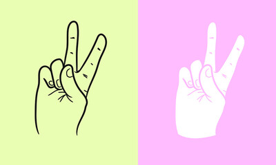 Obraz premium Hand gestures vector illustration. Hand symbol. 