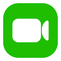 Green Video chat app icon. communication symbol