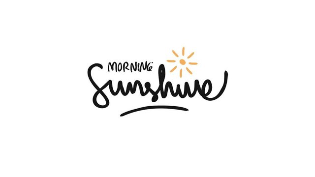 Good morning greeting in motion graphic with doodle text style