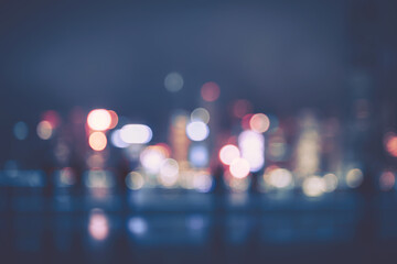 Abstract colorful circular bokeh with city background
