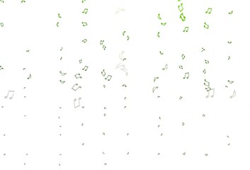 Light Green vector backdrop with music notes.