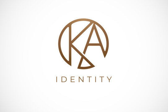 Abstract initial letter K and A logo,usable for branding and business logos, Flat Logo Design Template, vector illustration