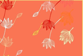 Light Red, Yellow vector sketch background.