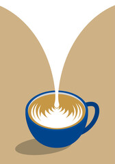 latte coffee crema illustration
