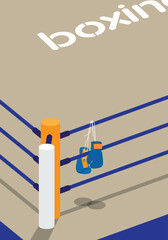boxing stadium corner training illustration