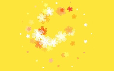 Fototapeta na wymiar Light Red, Yellow vector doodle backdrop with flowers.