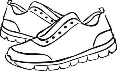 Simple Line Art Design from Shoes in Black