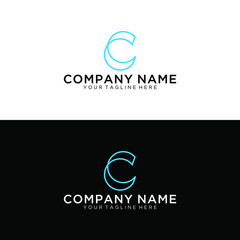 Letter C vector line logo design. Creative minimalism logotype icon symbol.