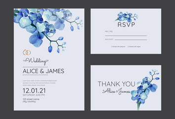 simple luxury wedding invitations with orchid motifs