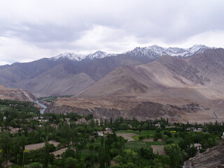 A beautiful view of nature from outside a small cave, Saspol, Leh, Ladakh, Jammu and Kashmir, India
