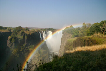 Rainbow at Victoria Falls in Zambia