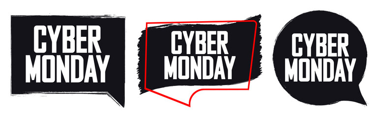 Cyber Monday, Set Sale banners design template, discount tags, final season offers, vector illustration
