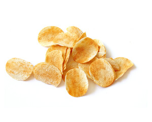 potato chips isolated on white background. snack
