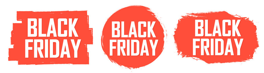 Black Friday, Set Sale banners design template, discount tags, final season offers, vector illustration