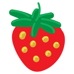 cute red berry lovers, vector color element, cute simple drawing