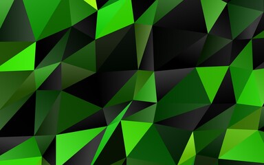 Light Green vector abstract mosaic pattern. Triangular geometric sample with gradient.  Triangular pattern for your business design.