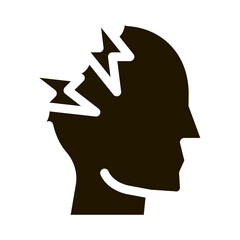 Headache glyph icon vector. Headache Sign. isolated symbol illustration