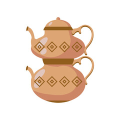Turkish coffee pot detailed style icon vector design