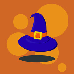 Fototapeta premium Halloween Witch Hat Vector Illustration 