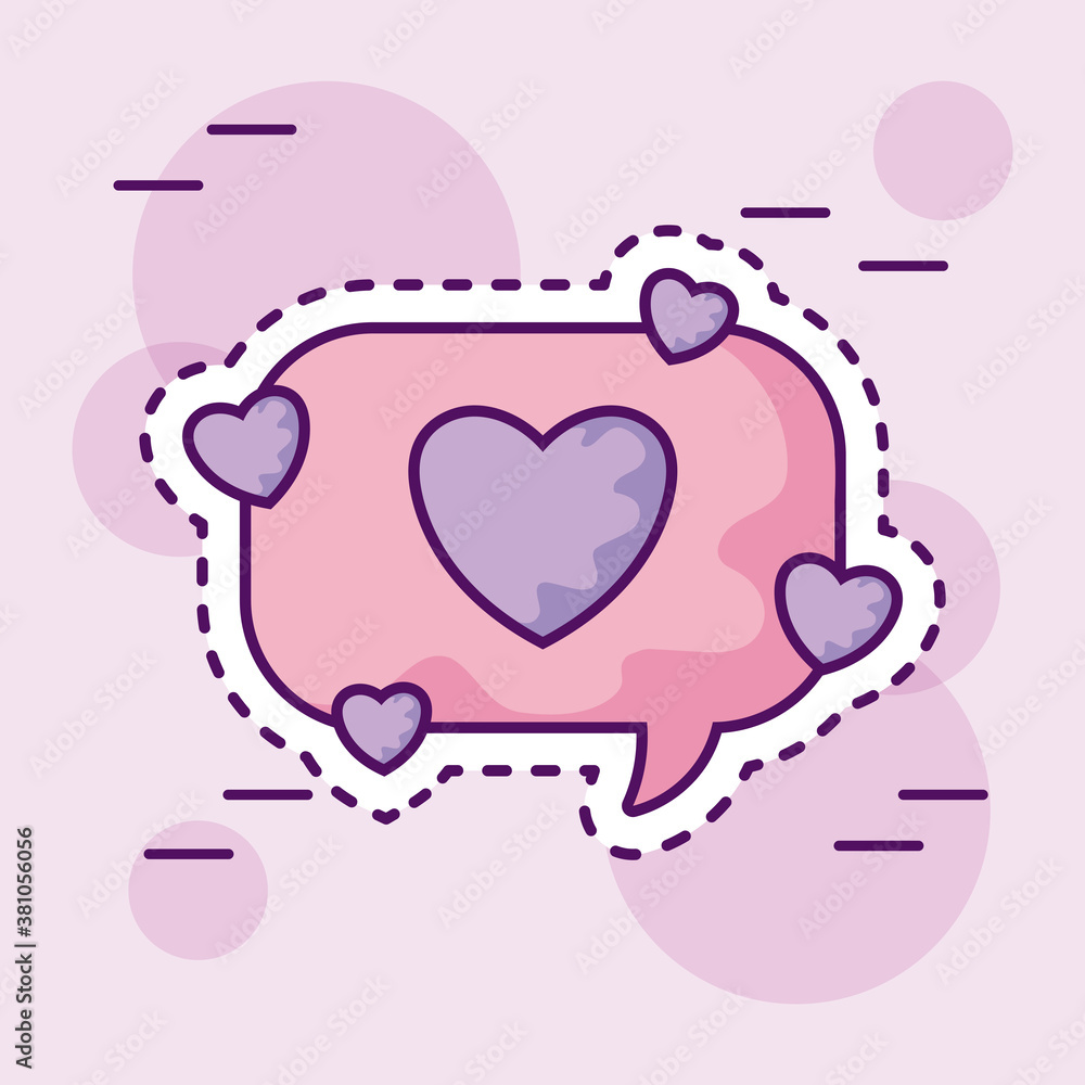 Poster patch of speech bubble with heart