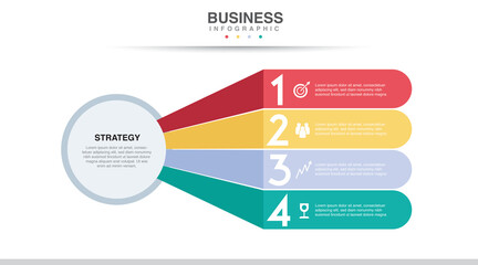 Business infographic. Organisation chart with 4 options. Vector template. making plan for strategy