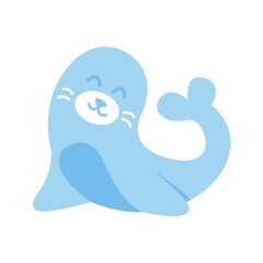 cute happy seal smiling vector illustration design