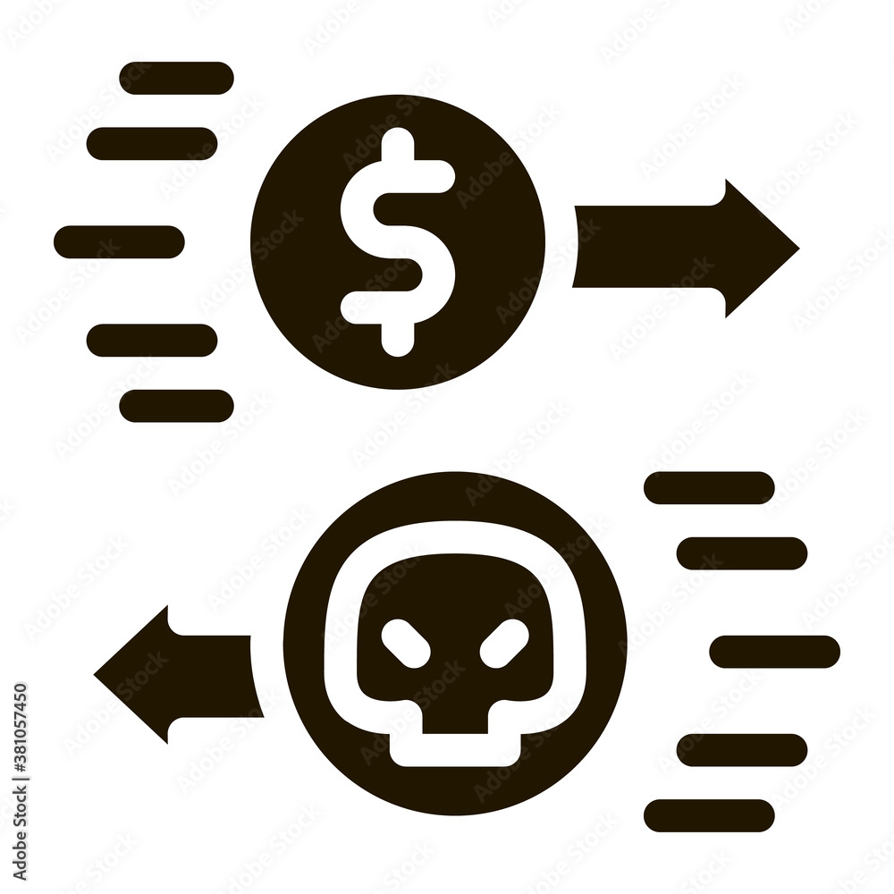 Poster payment of hacker services glyph icon vector. payment of hacker services sign. isolated symbol illus