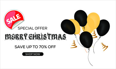 Christmas sale banner template  Vector
