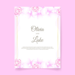 Wedding invitation template with beautiful flower