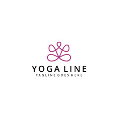 Fototapeta na wymiar Creative luxury Illustration Yoga line logo vector sign emblem