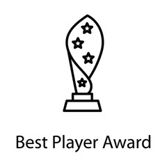 best played award trophy vector line icon