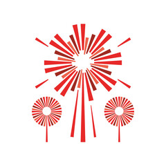 celebration fireworks detailed style icon vector design