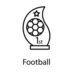 football, award trophy vector line icon