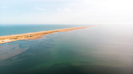 Fototapeta na wymiar Drone view of Delta del Ebro, Catalunya, Spain. 