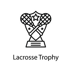 lacrosse, award trophy vector line icon