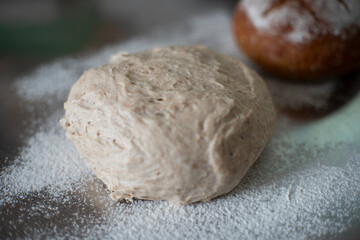 Fototapeta na wymiar rye bread and rye dough