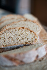 slices of rustic rye bread