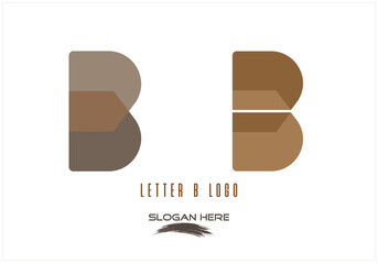 vector illustration of folded letter B logo design isolated on white background