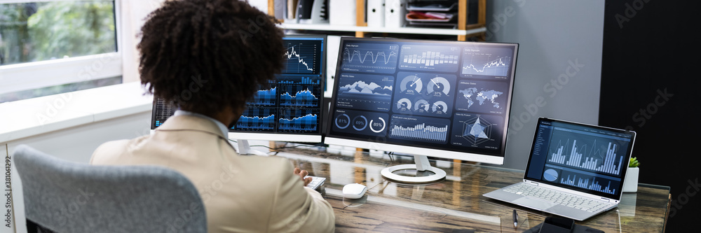 Poster Business Data Analyst Using Computer