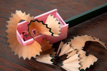 鉛筆削りで削った鉛筆