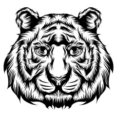 The tiger's single head for the tattoo ideas