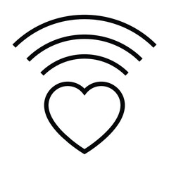 heart signal vector line icon