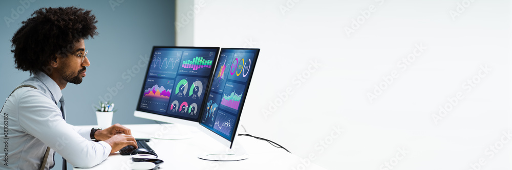 Poster Business Data Analyst Using Computer