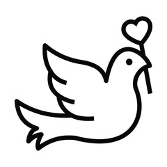 love bird vector line icon