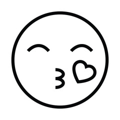 love emoji vector line icon 