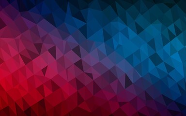 Dark Blue, Red vector polygon abstract background. Colorful illustration in abstract style with gradient. Polygonal design for your web site.