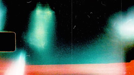 Vintage-style flicker Super 8 film moves across the top with gear holes from the collection.Light leaks and lens flare, super8 film burns footage.