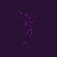Obraz na płótnie Canvas silhouette of a girl line illustration logo design