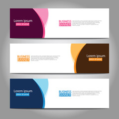 Vector abstract design web banner template. Web Design Elements - Header Design. Abstract geometric web banner template on grey background.Modern banner.